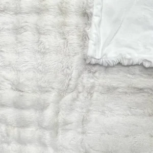 Pläd ASPEN FAUX Vit, 140x180cm, Polyester, 650g