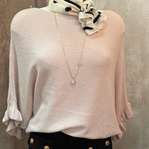 Stickad Topp med Volang Onesize