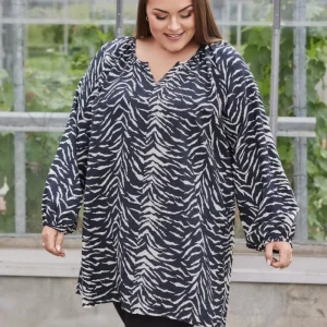 Tunika med Vackert Mönster och Lång Ärm