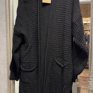 Stickad Cardigan Nova Kort med Fickor