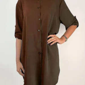Lång Blus Oversized Choco