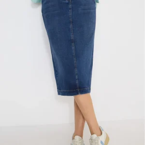 Style Denim Maxi Skirt Mid Blu