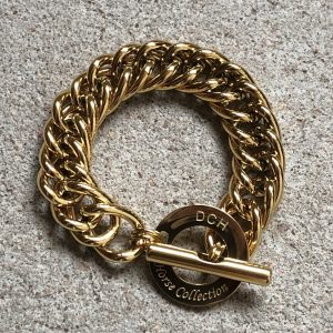 DCH Curb Chain Bracelet T-bar Stainless Steel Gold