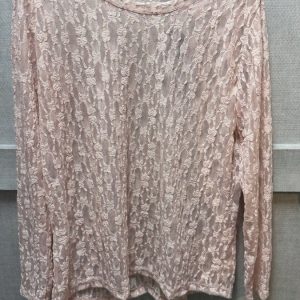 Spetstopp med lång ärm Rosa Onesize