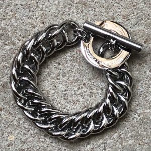 DCH Curb Chain Bracelet T-bar Stainless Steel Silver