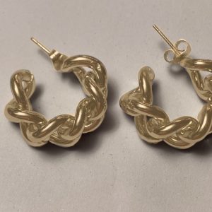 DCH Curb Chain Earrings Stainless Steel Gold