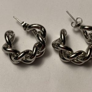 DCH Curb Chain Earrings Stainless Steel Silver