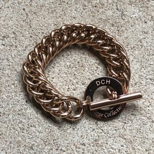 DCH Curb Chain Bracelet T-bar Stainless Steel Rosé