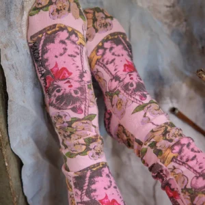 Floral Kittyswing OTK Socks