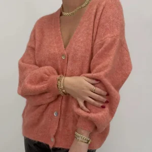 Stickad V-Ringad Kofta