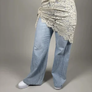 Sjal Poppy med Spets Beige