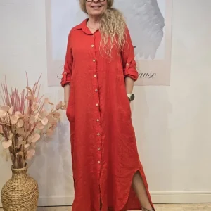 Petronella Maxiskjorta i Linne Röd