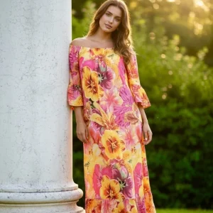 Big Flower Long Dress